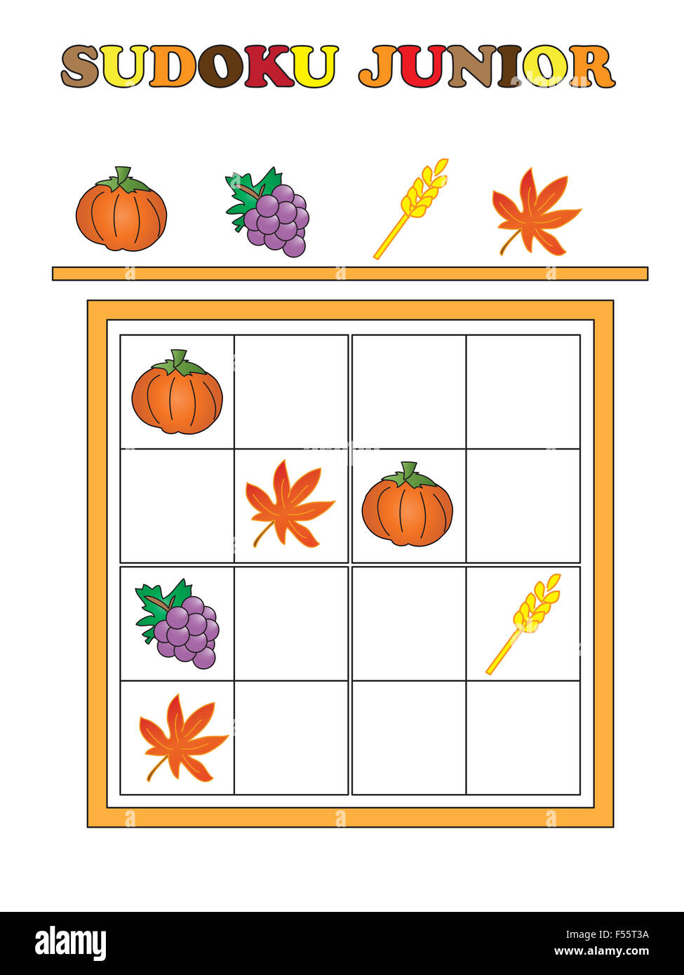 game for thanksgiving: Sudoku junior Stock Photo