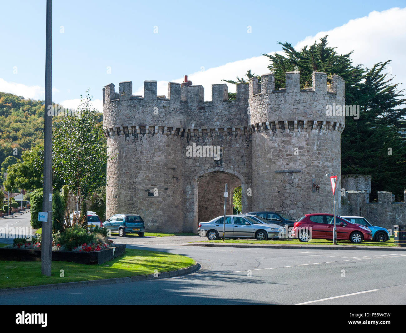 Main entrance Gwrych Castle Abergele Wales UK Stock Photo