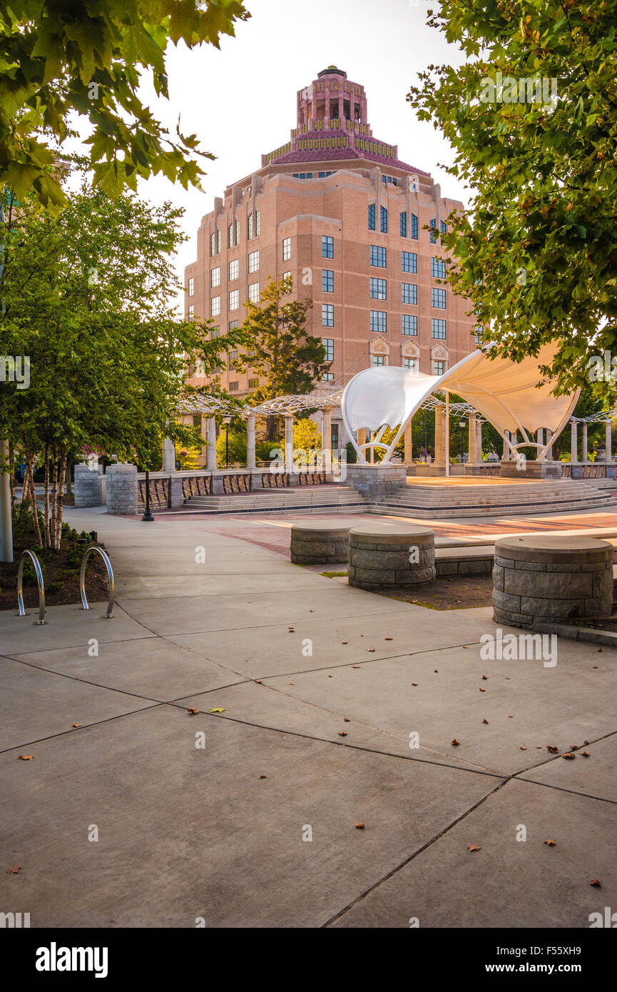 Asheville City Hall overlooking Pack Square Park is an historic