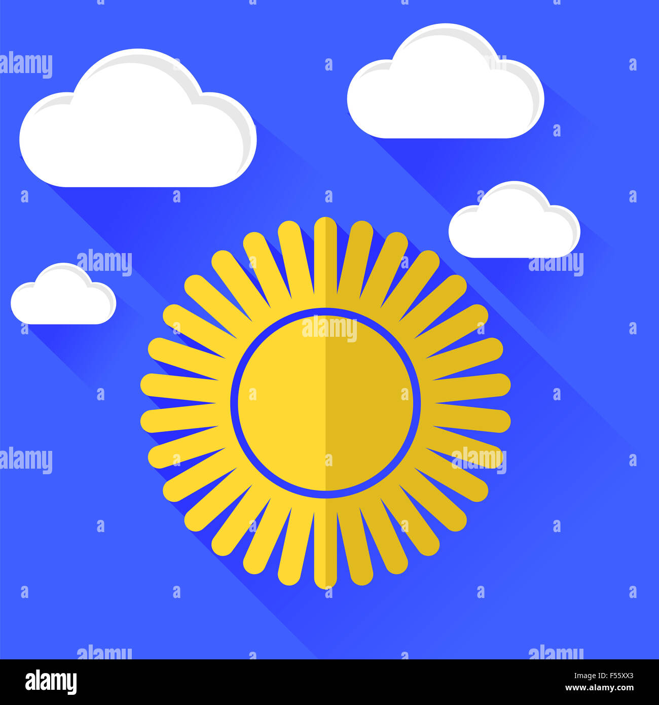 Sun Icon Isolated on Blue Sky Background Stock Photo - Alamy