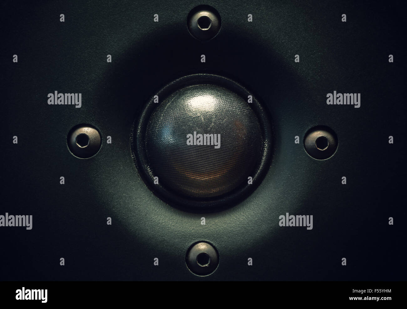 Closeup view of a membrane of a tweeter. Stock Photo