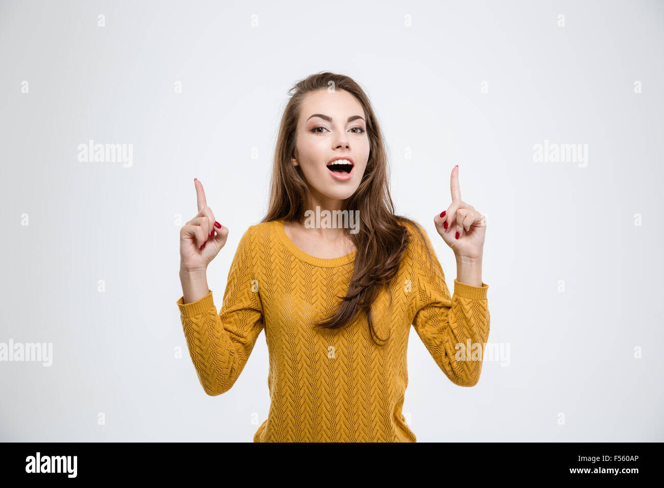 Candid woman pointing at camera hi-res stock photography and images - Alamy