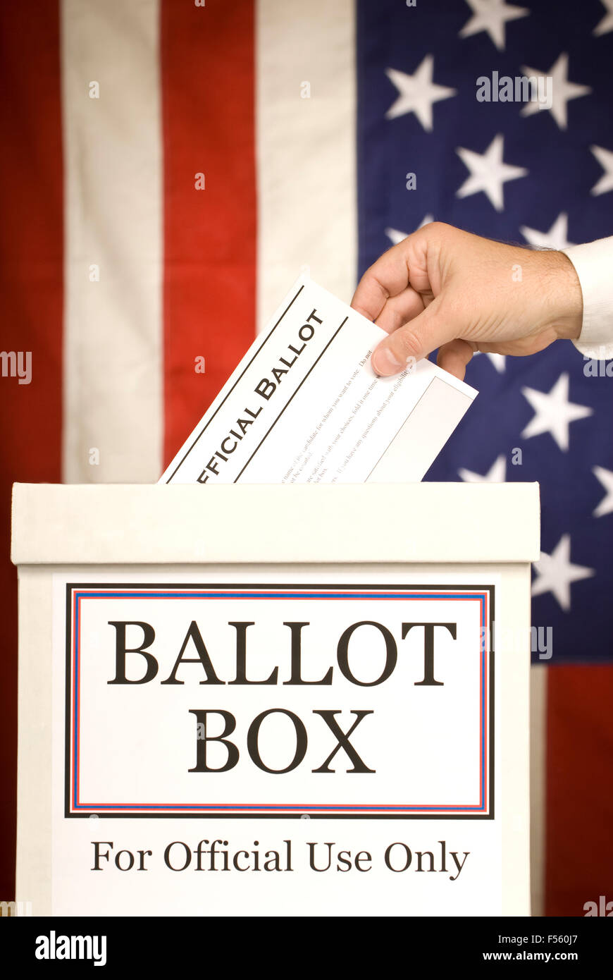 Ballot Box With Hand Voting Vertical Stock Photo