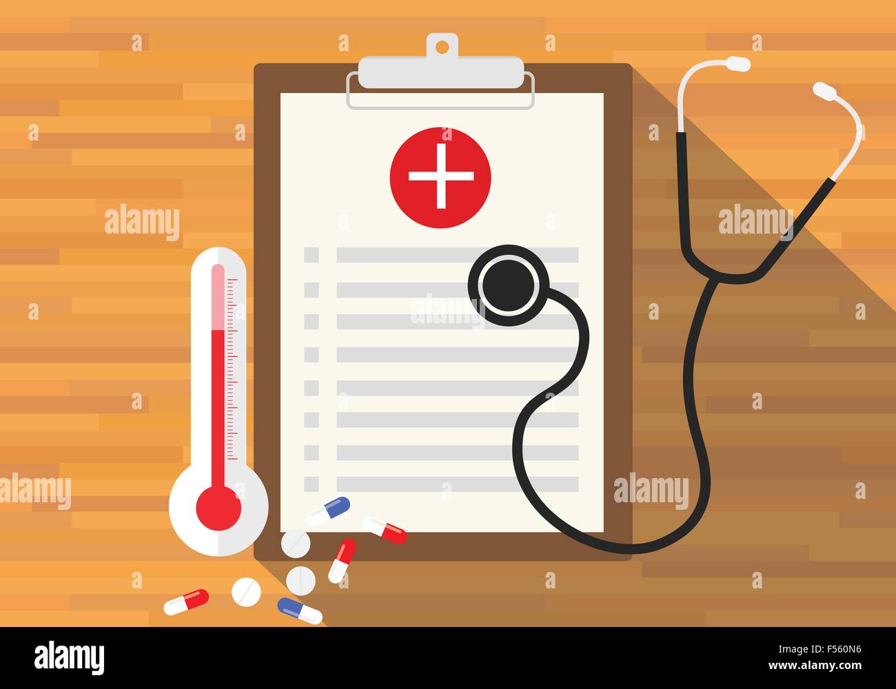 medical record health in clipboard Stock Vector
