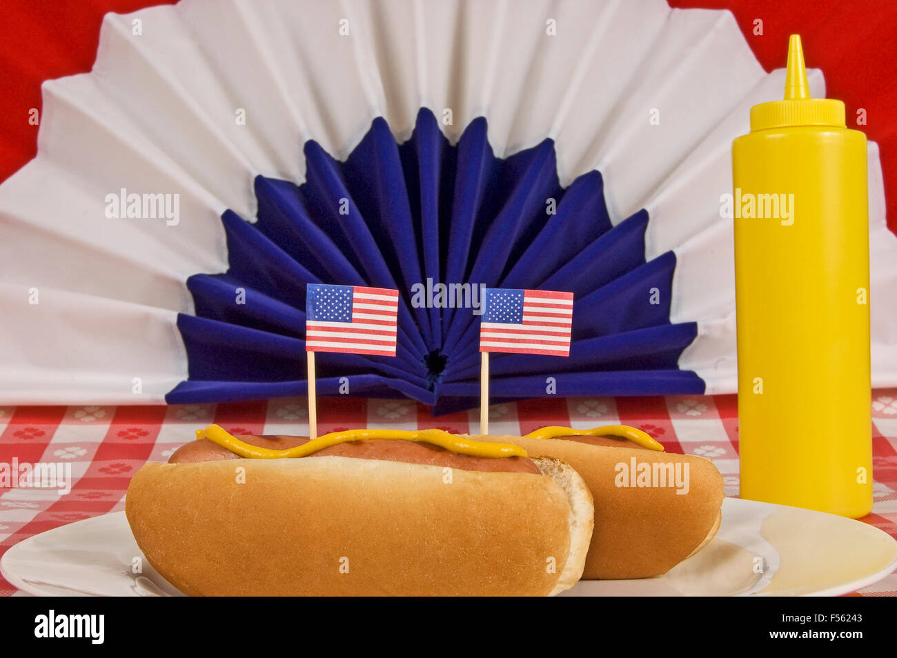 Patriotic Hot Dogs Stock Photo