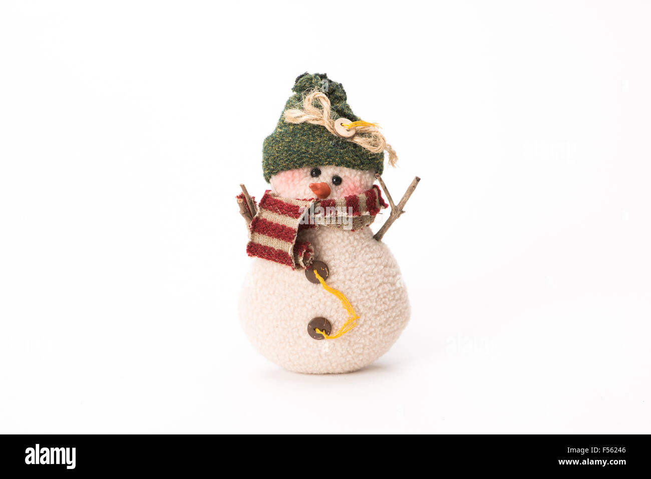 Snowman with hat isolated on white background Stock Photo - Alamy