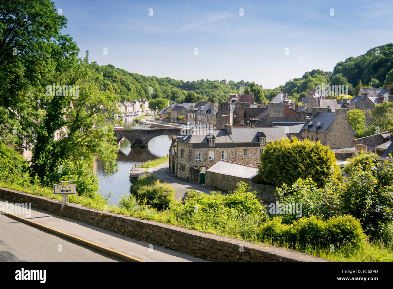 View of the Port of Dinan and river Rance Stock Photo - Alamy