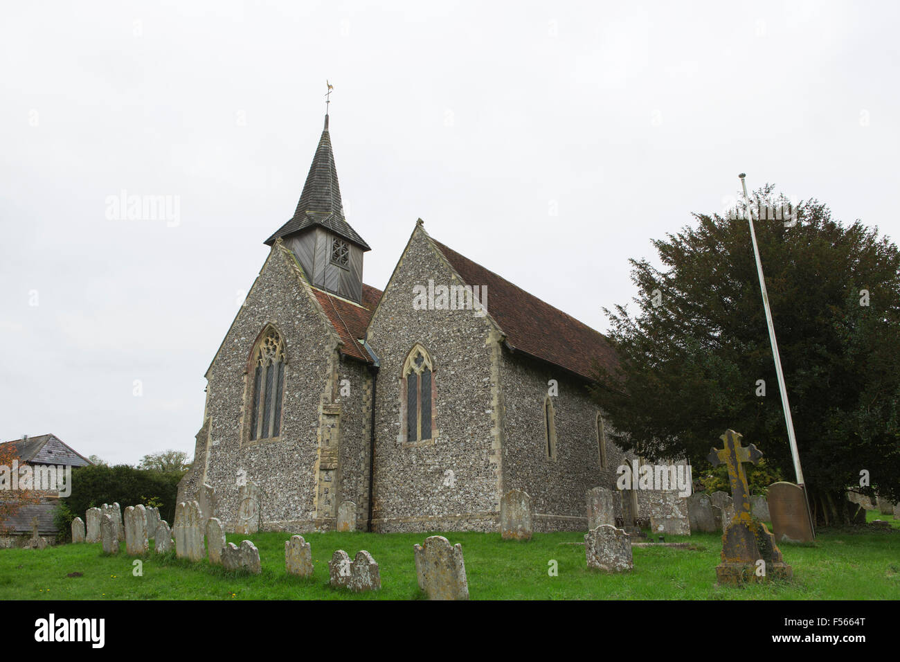Old English church in the village of Compton West Sussex Stock Photo