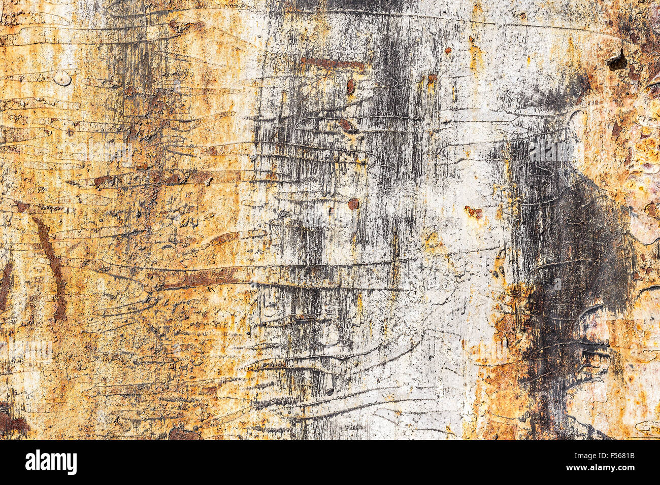 Rusty yellow metal surface texture background Stock Photo