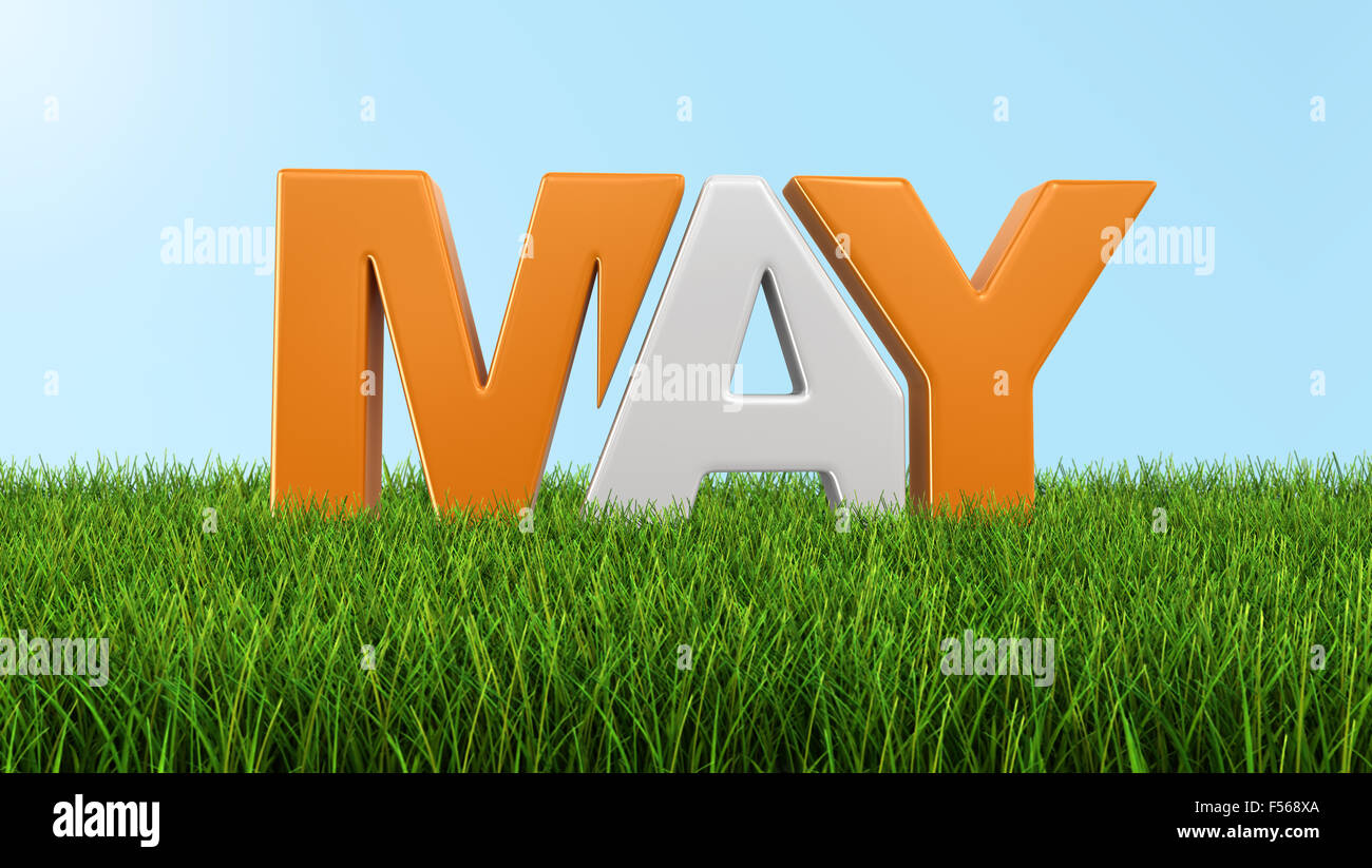 May on grass. Image with clipping path Stock Photo Alamy