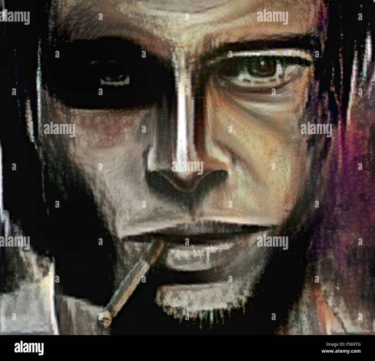 art, painting, portrait, fine, emotion, contemporary, colorful Stock