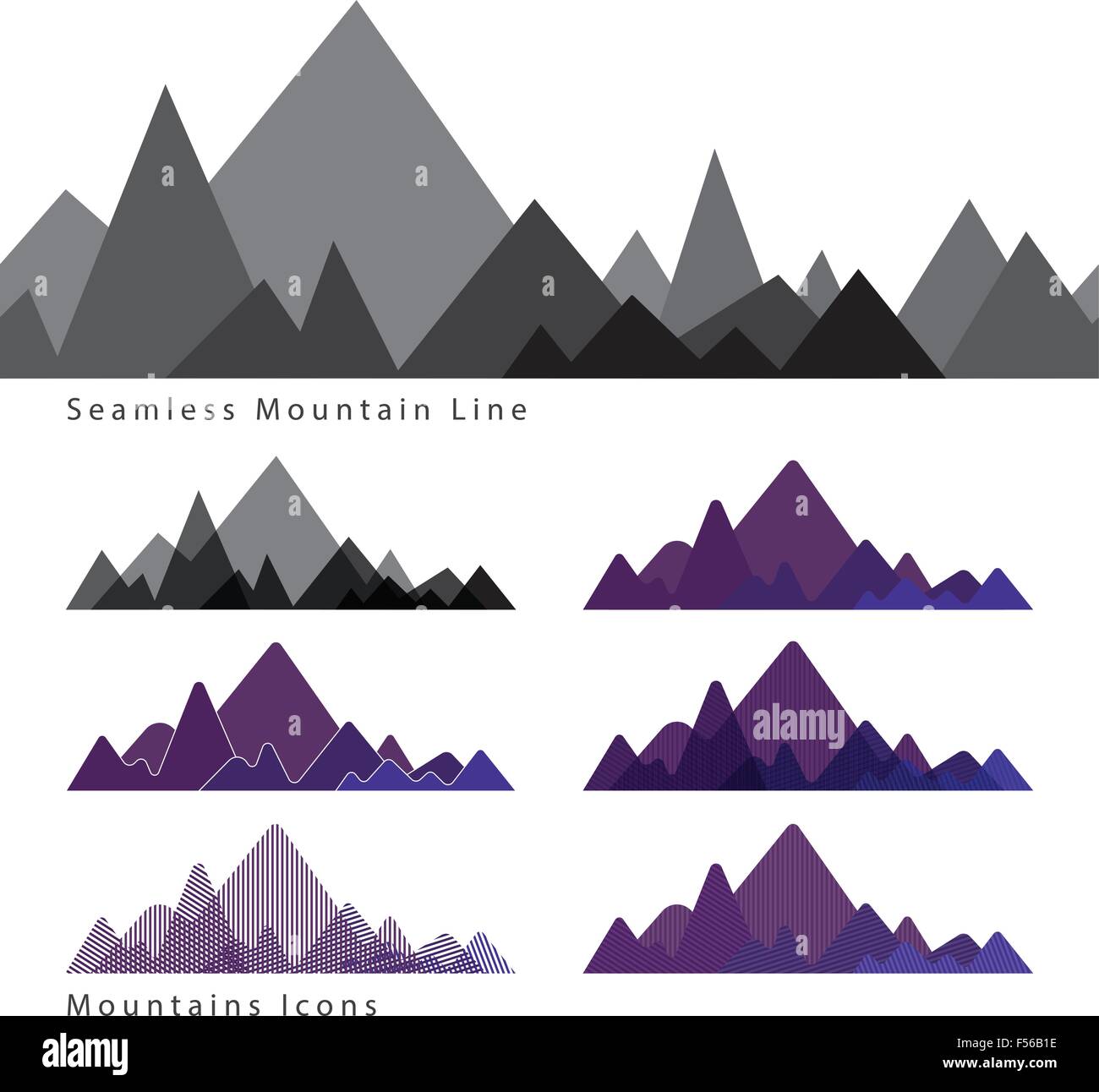 Vector black mountains icon hi-res stock photography and images - Alamy