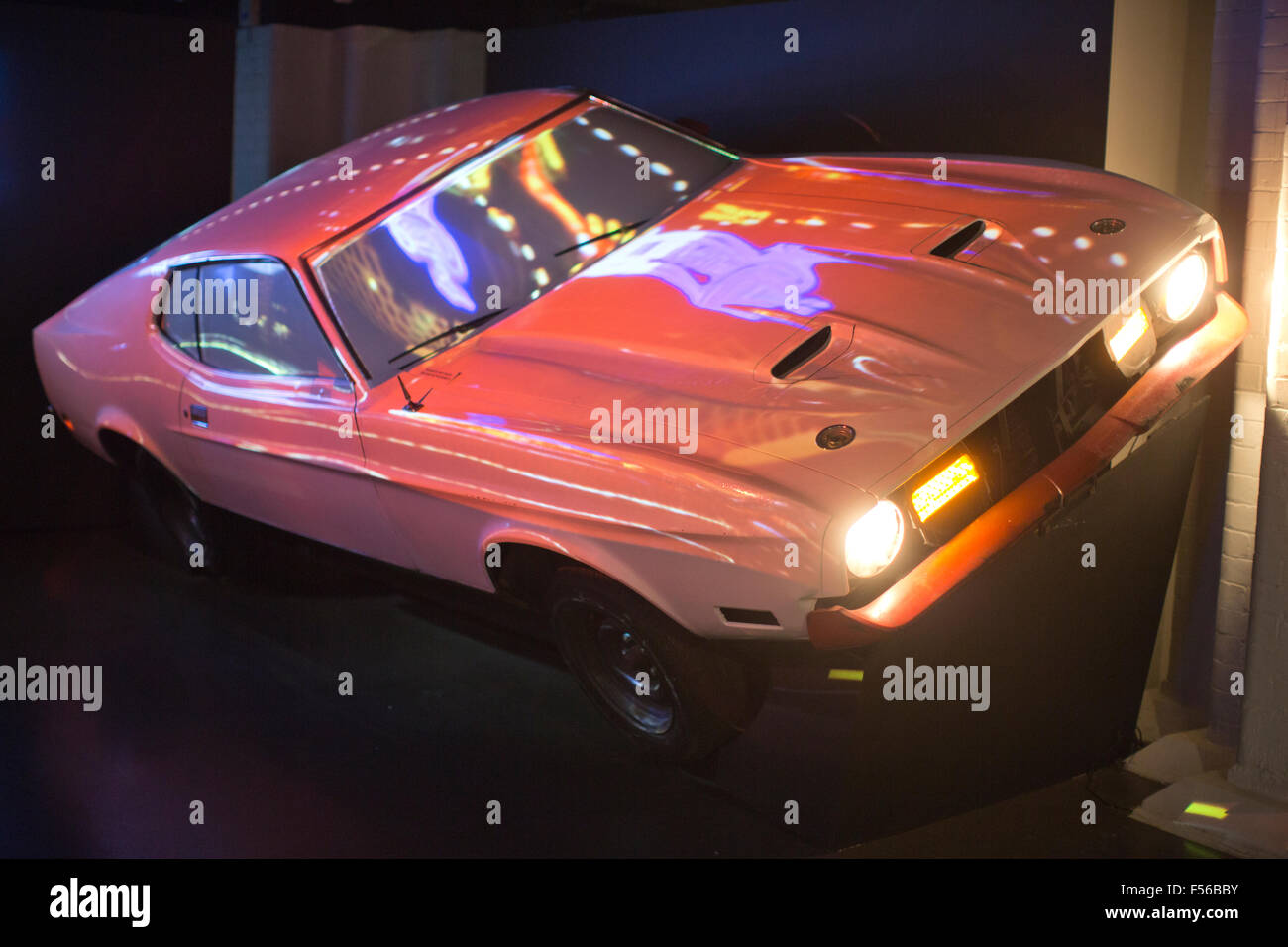 Ford Mustang Mach 1 used in James Bond 1971 'Diamonds Are Forever'. BOND IN MOTION, James Bond exhibition, London Film Museum Stock Photo
