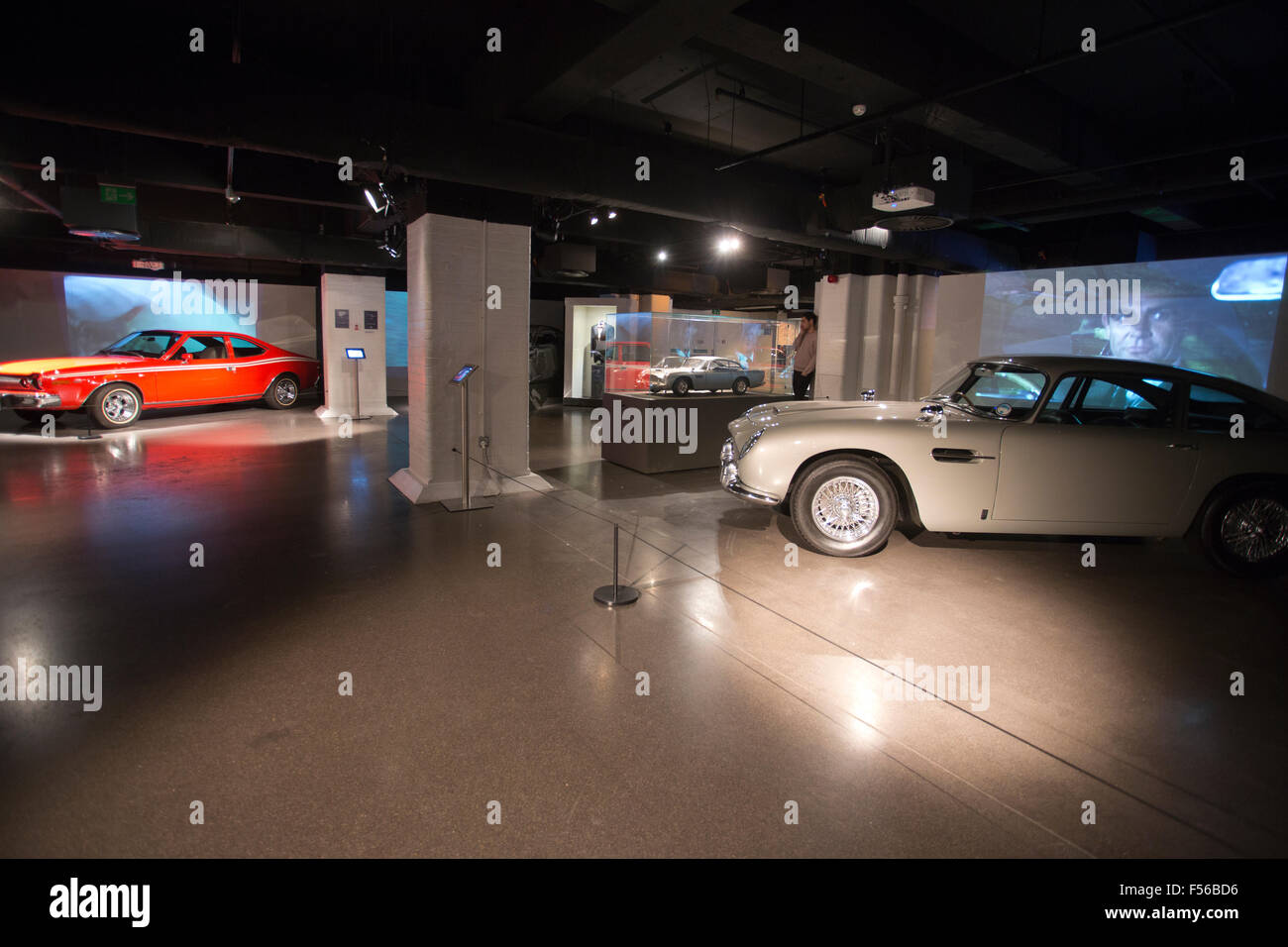 Aston Martin DB5 used in the James Bond 2006 'Casino Royale' film. BOND IN MOTION, James Bond exhibition, London Film Museum, UK Stock Photo