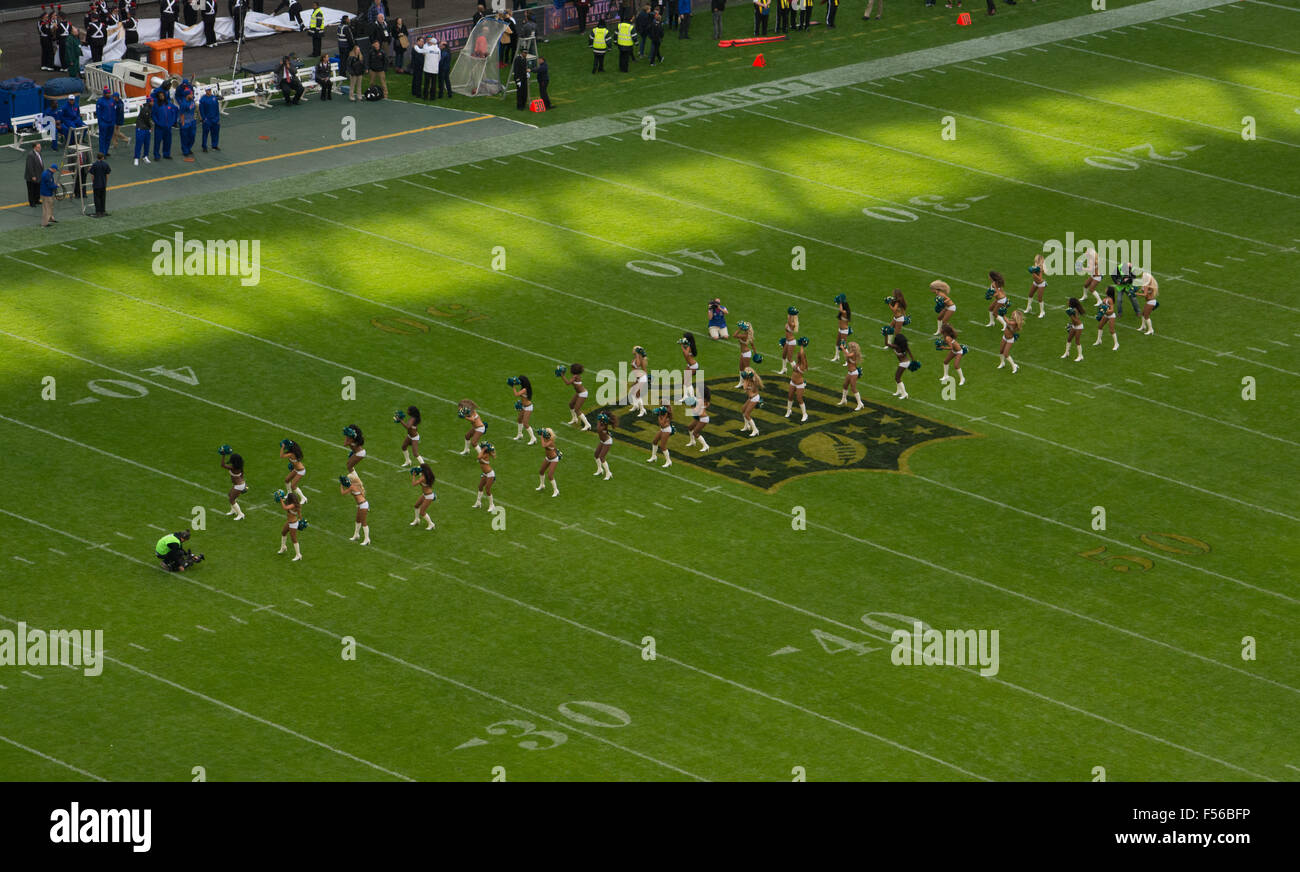 Cheerleaders at NFL football game Wembley arena UK Stock Photo