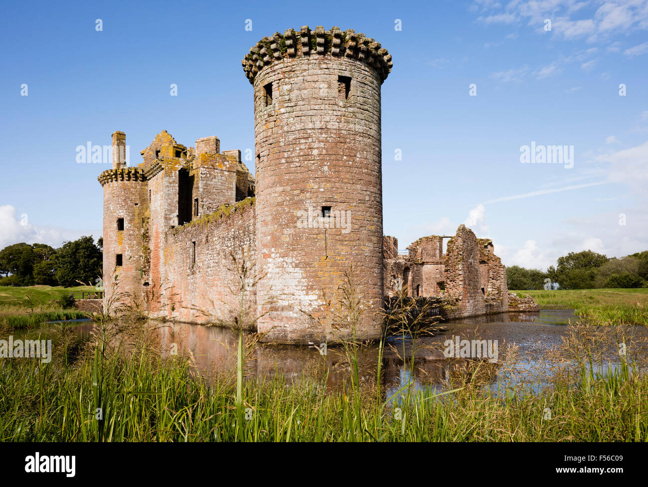 Caerlaverock Castle, 14th century stronghold of the Maxwells. Moat and