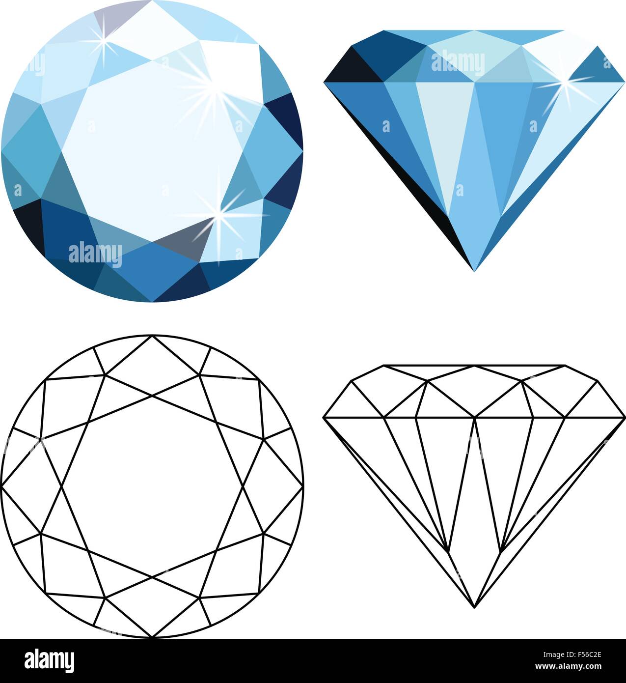 Flat style diamonds Stock Vector Image & Art - Alamy