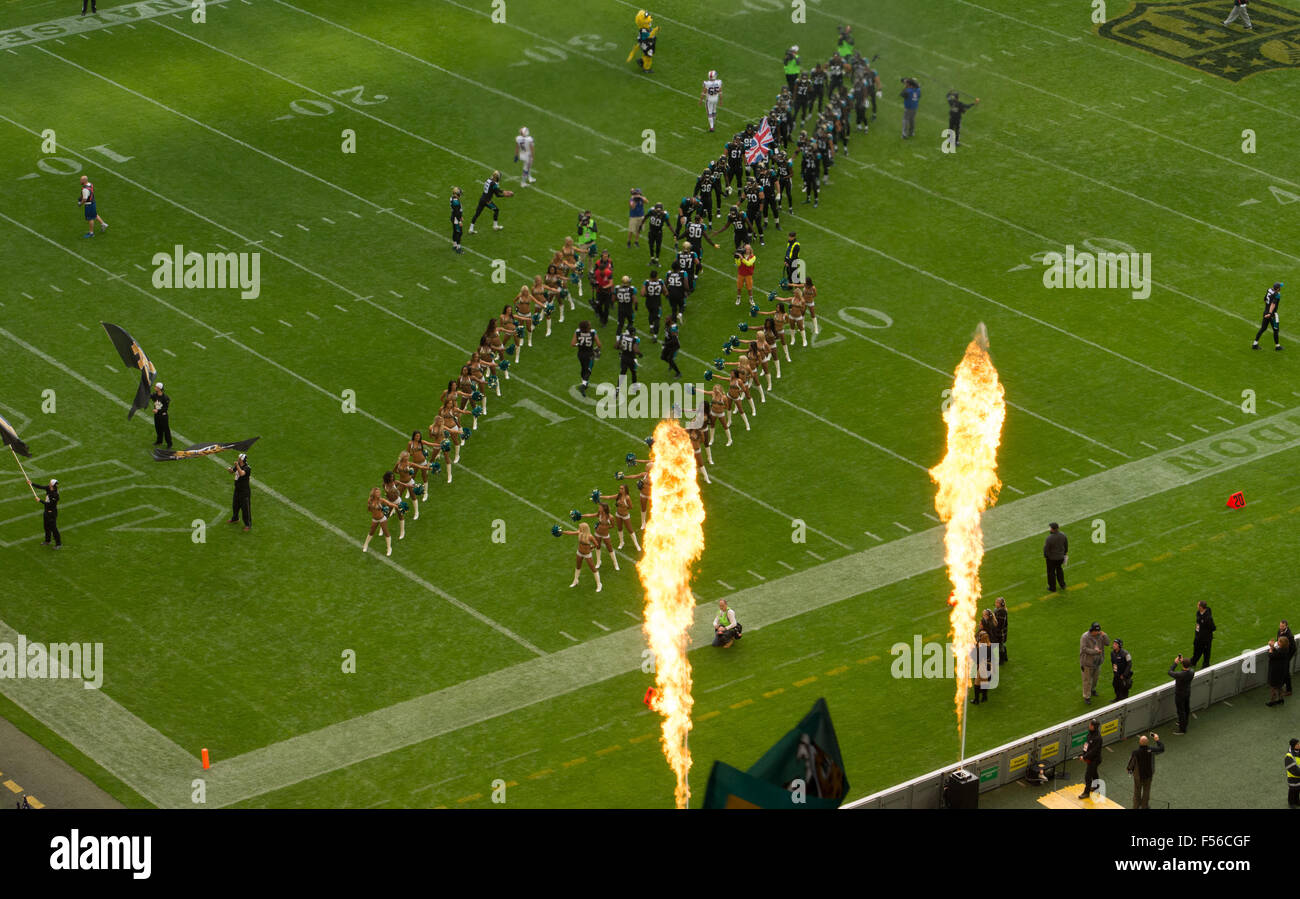 Jacksonville Jaguars enter Wembley Arena for NFL match Stock Photo