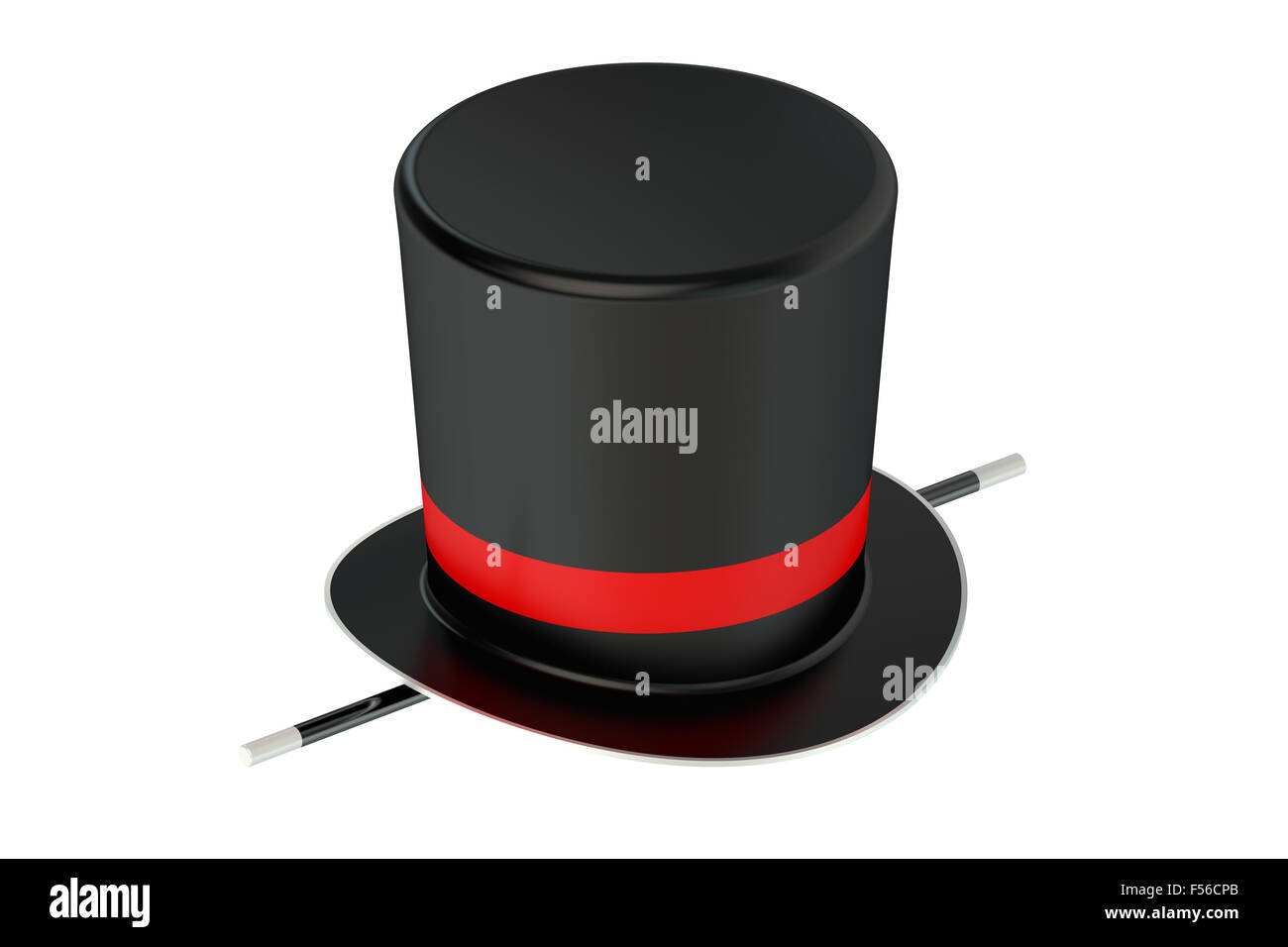 Magician Hat and Wand isolated on white background Stock Photo - Alamy