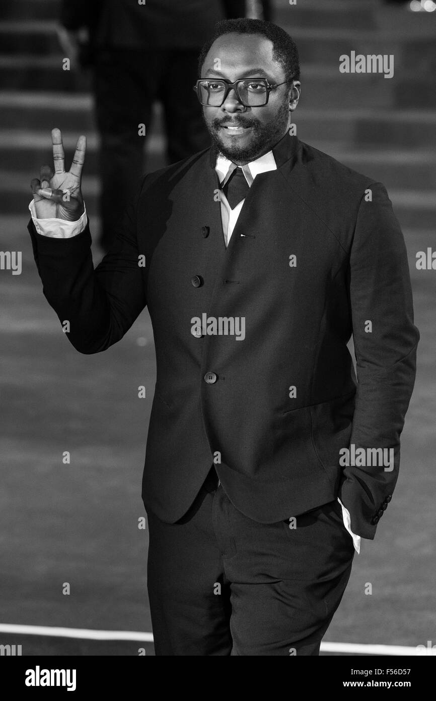 London, UK. 26/10/2015. Musician Will.i.am. CTBF Royal Film Performance, World Premiere of the new James Bond film "Spectre" at the Royal Albert Hall. Stock Photo