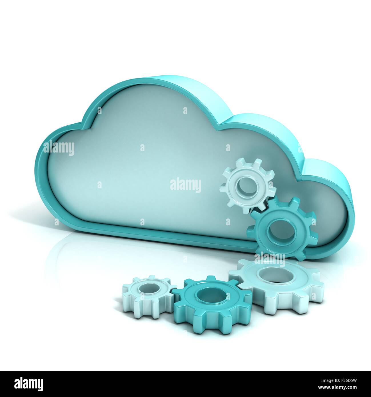 Cloud computing concept 3d computer icon isolated Stock Photo - Alamy