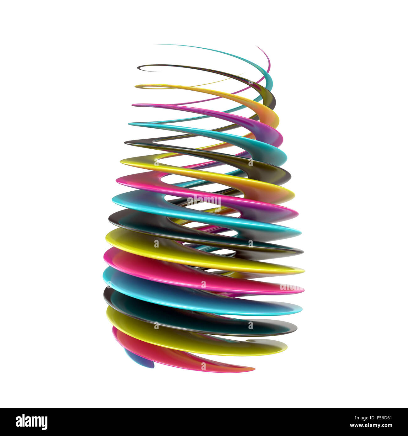 CMYK abstract shape. 3D render isolated on white background Stock Photo ...