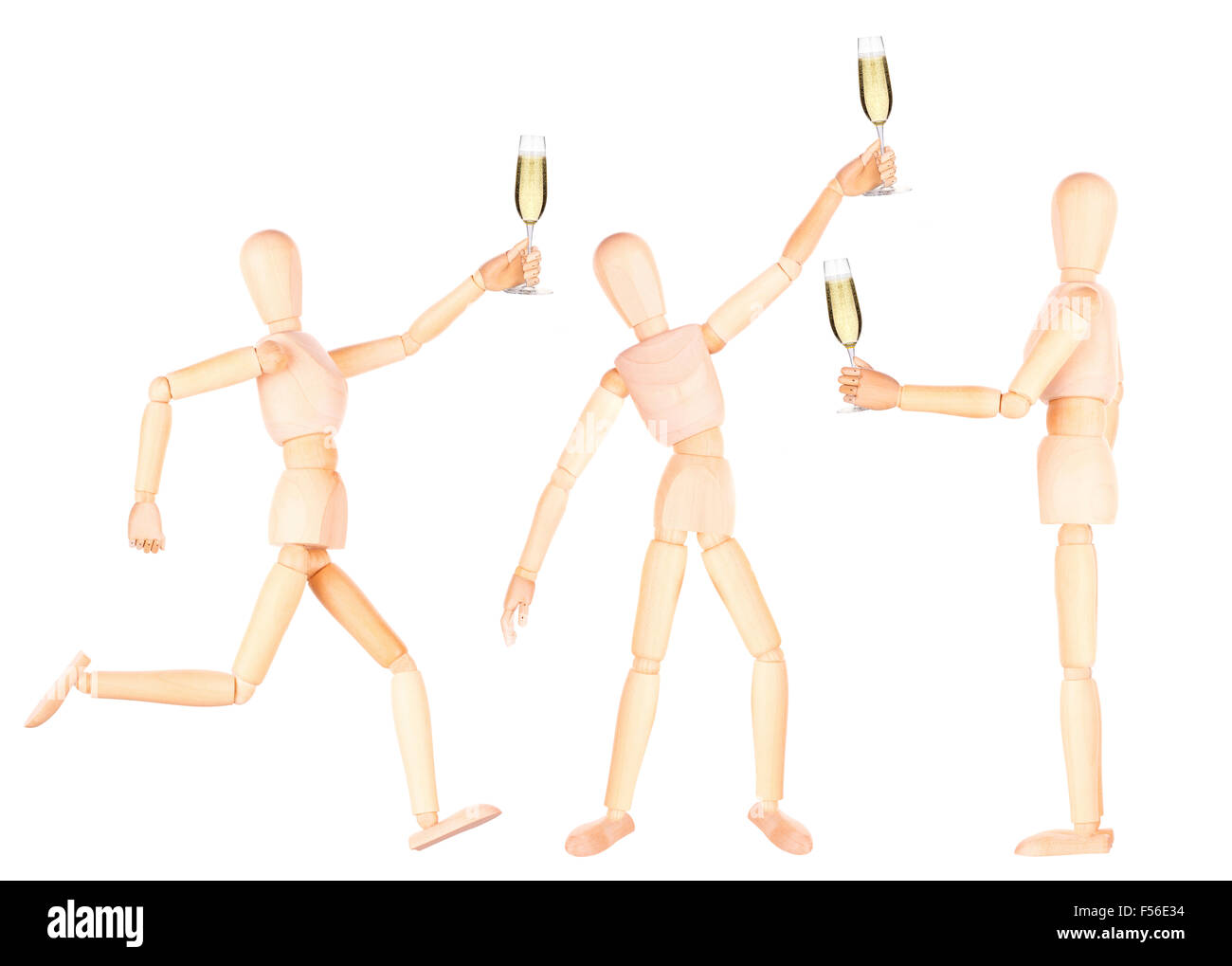 Cheers, Concept of toasting with drinks isolated on white Stock Photo