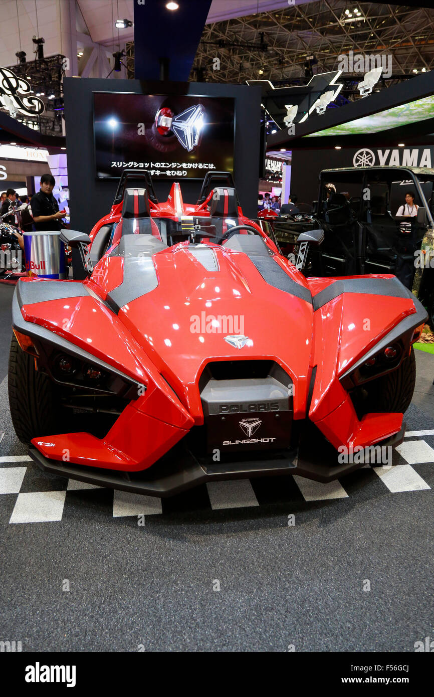 The new POLARIS SLINGSHOT SL car on display during the 44th Tokyo Motor