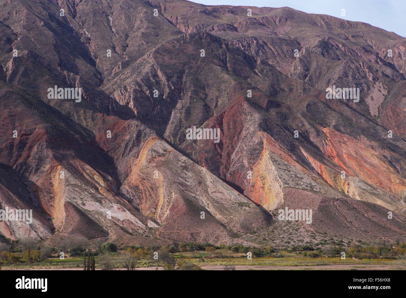 view on the colorful picturesque Quebrada de Humahuaca, Northern ...