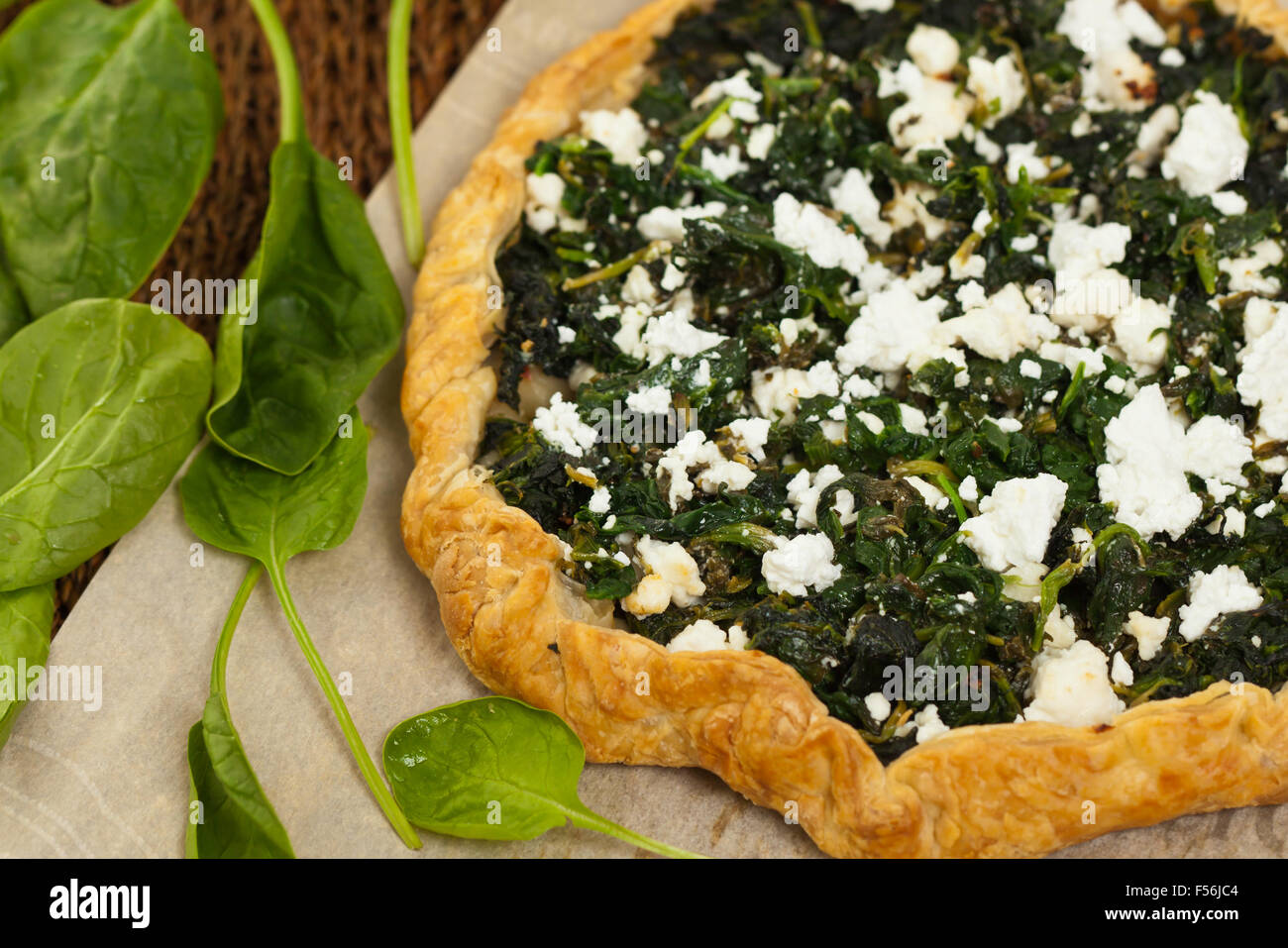 Spinach Feta Pie Stock Photo Alamy
