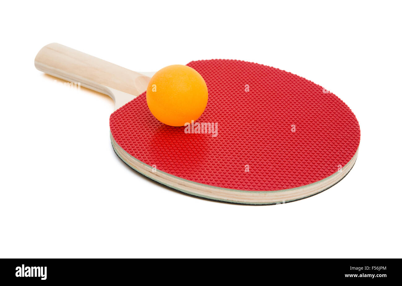 pingpong rackets and ball on white with clipping path Stock Photo
