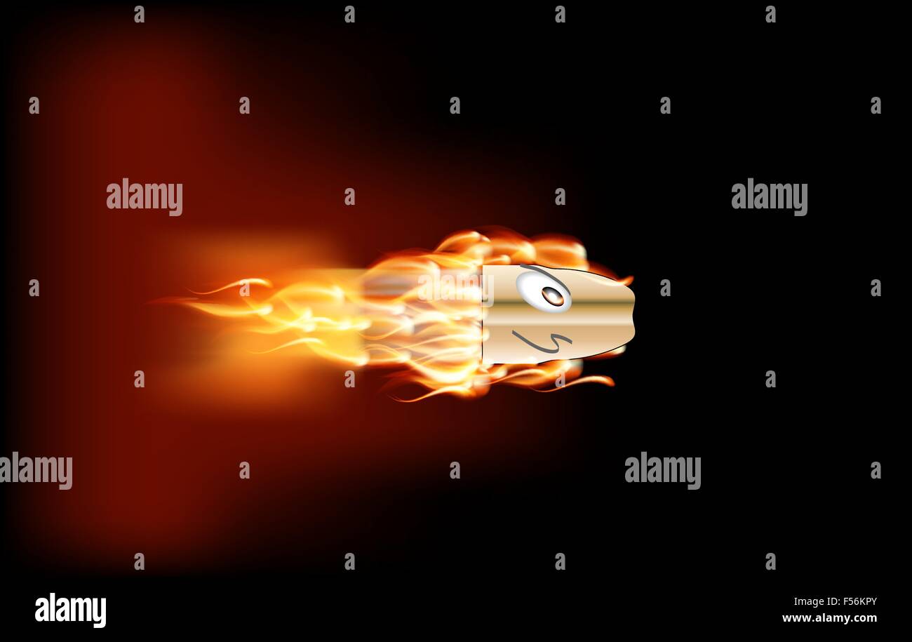 Shot from a Gun Bullet. Vector Illustration. Stock Vector