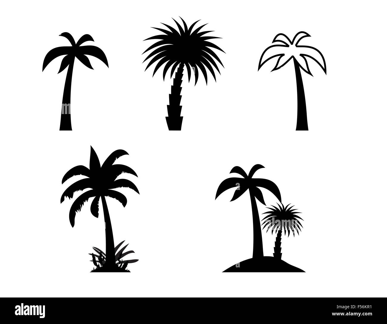 Silhouette of Palm Trees. Vector Illustration Stock Vector Image & Art ...
