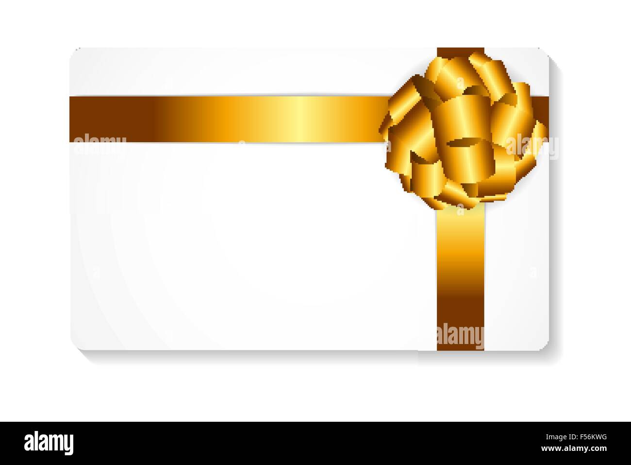 Gift Card with Gold Bow and Ribbon Vector Illustration Stock Vector ...