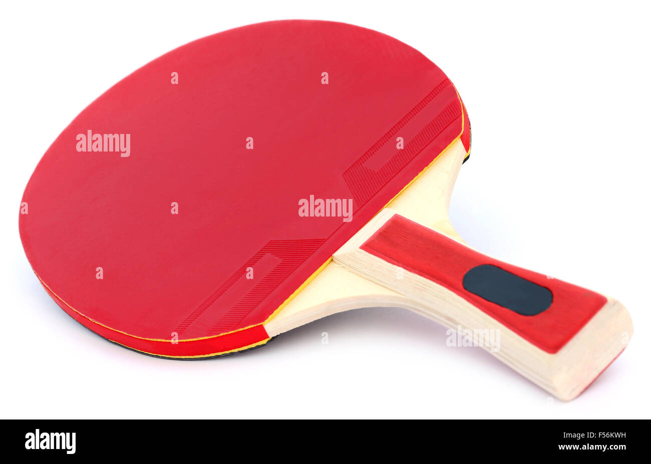 Table tennis bat over white background Stock Photo