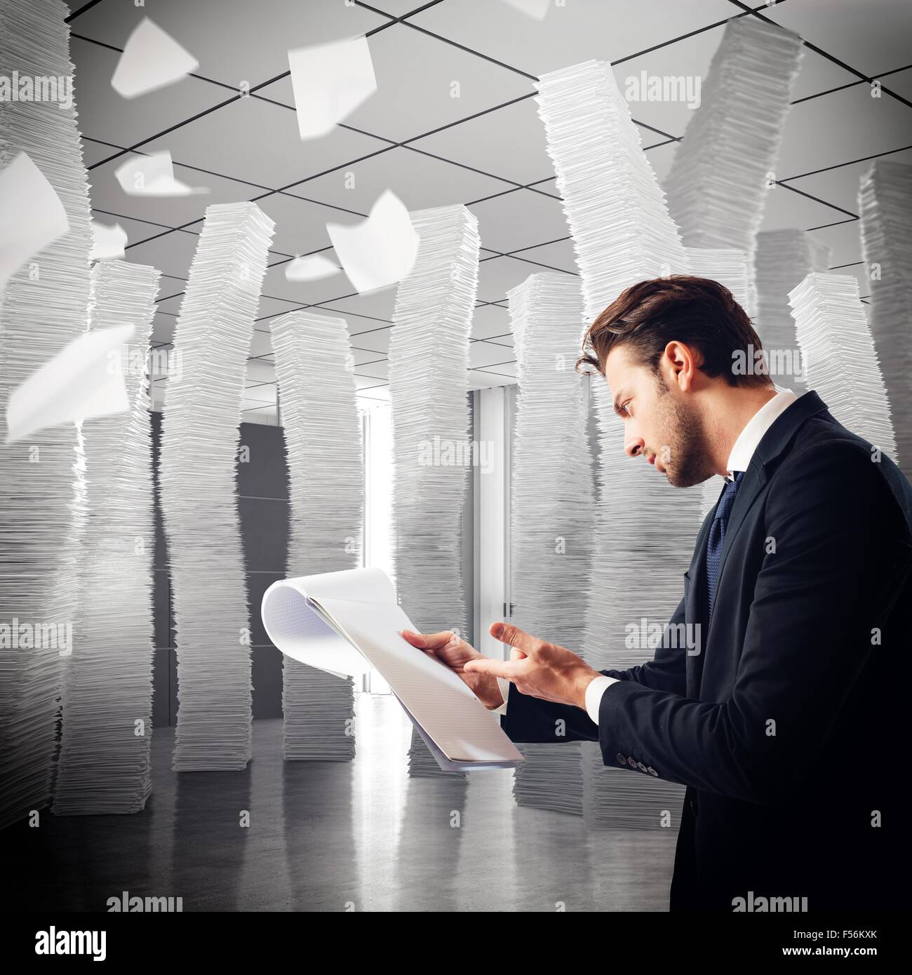 Endless work documents Stock Photo