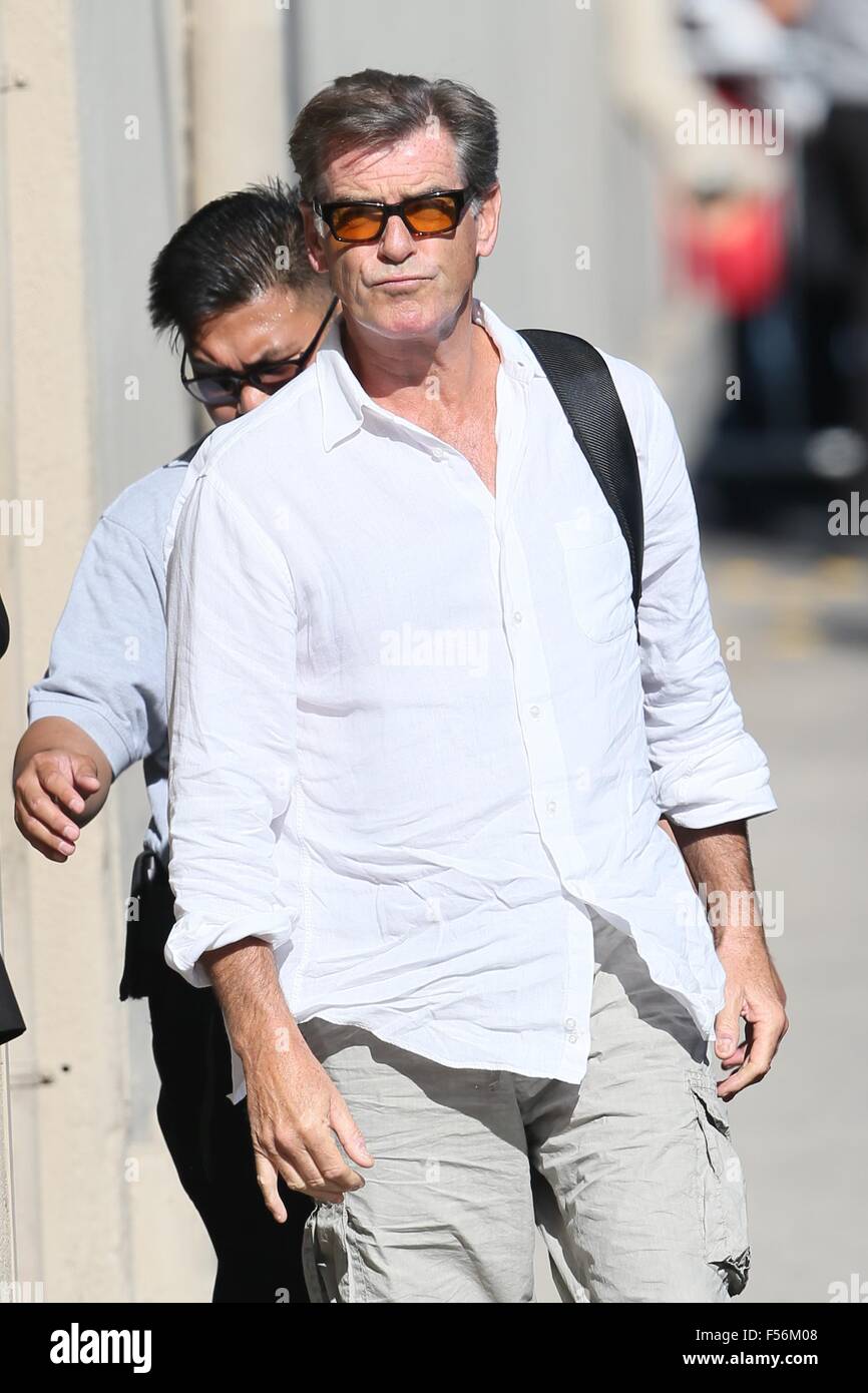 Pierce Brosnan seen arriving at ABC studios for Jimmy Kimmel Live