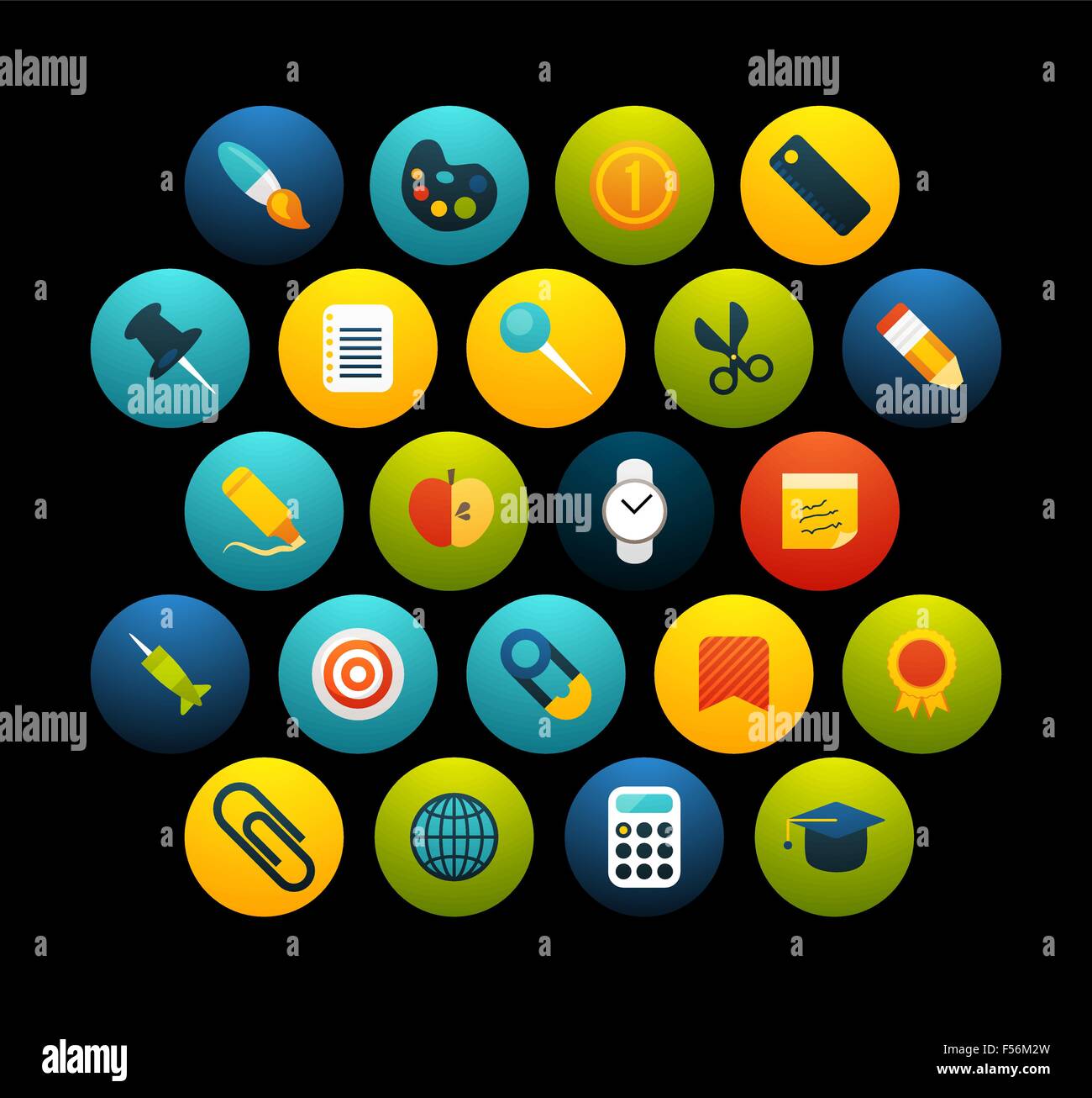 Flat icons set 2 Stock Vector Image & Art - Alamy