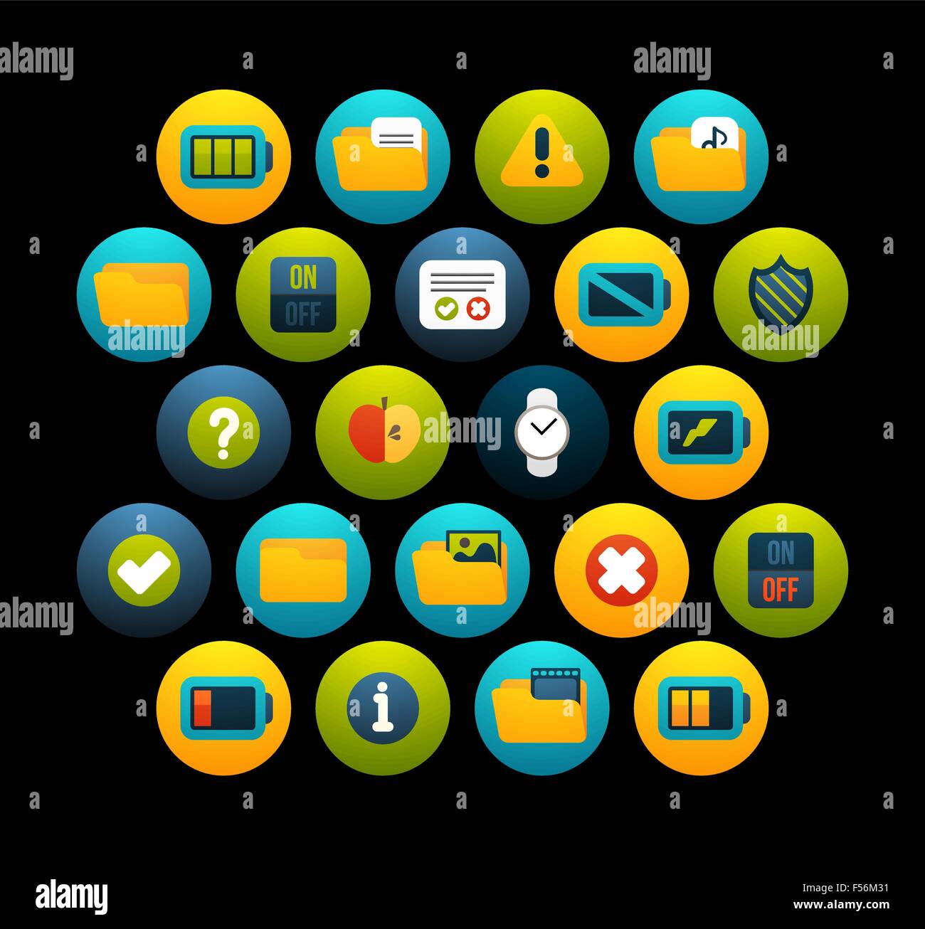 Flat icons set 10 Stock Vector Image & Art - Alamy