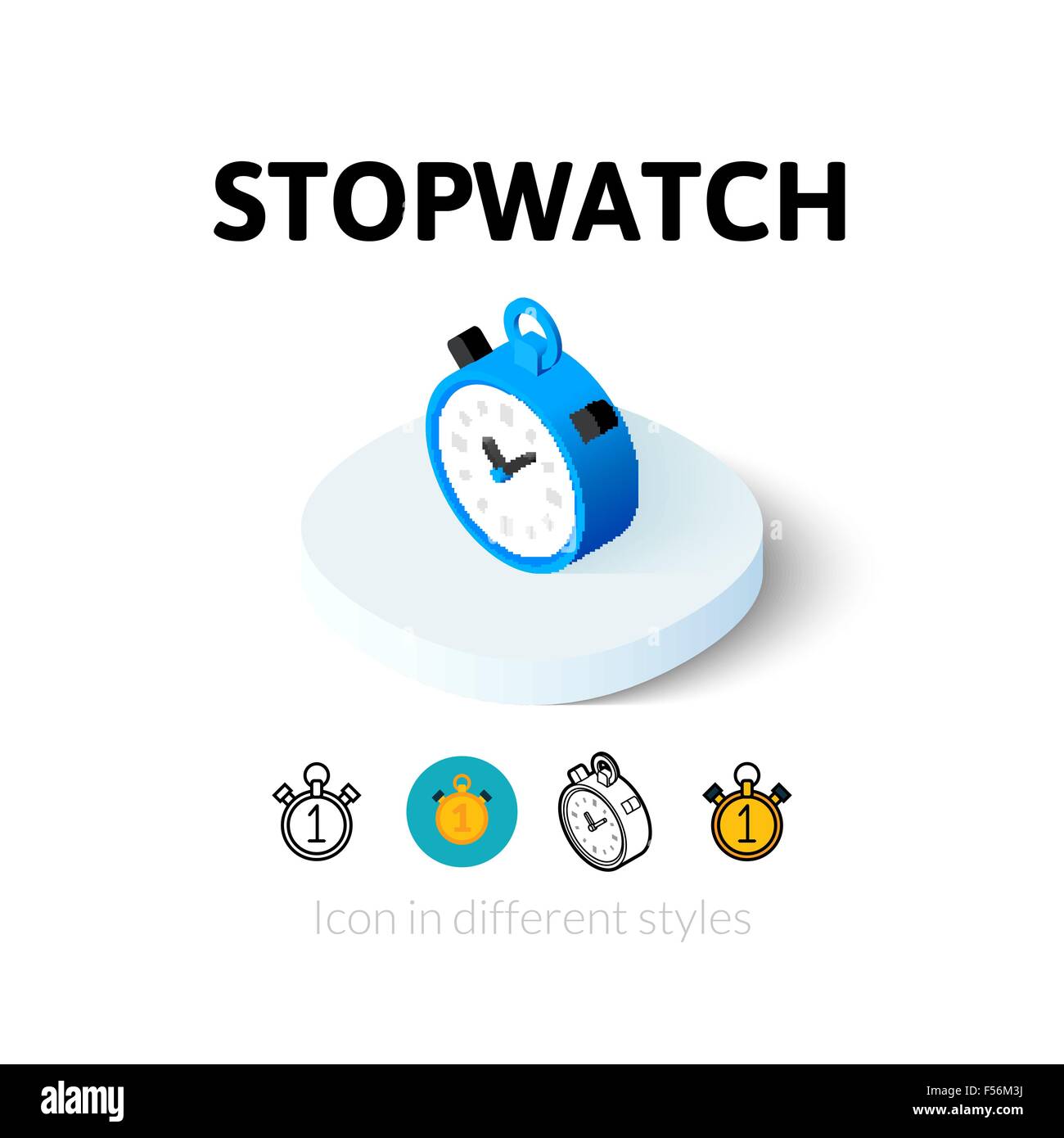 Stopwatch icon in different style Stock Vector Image & Art - Alamy