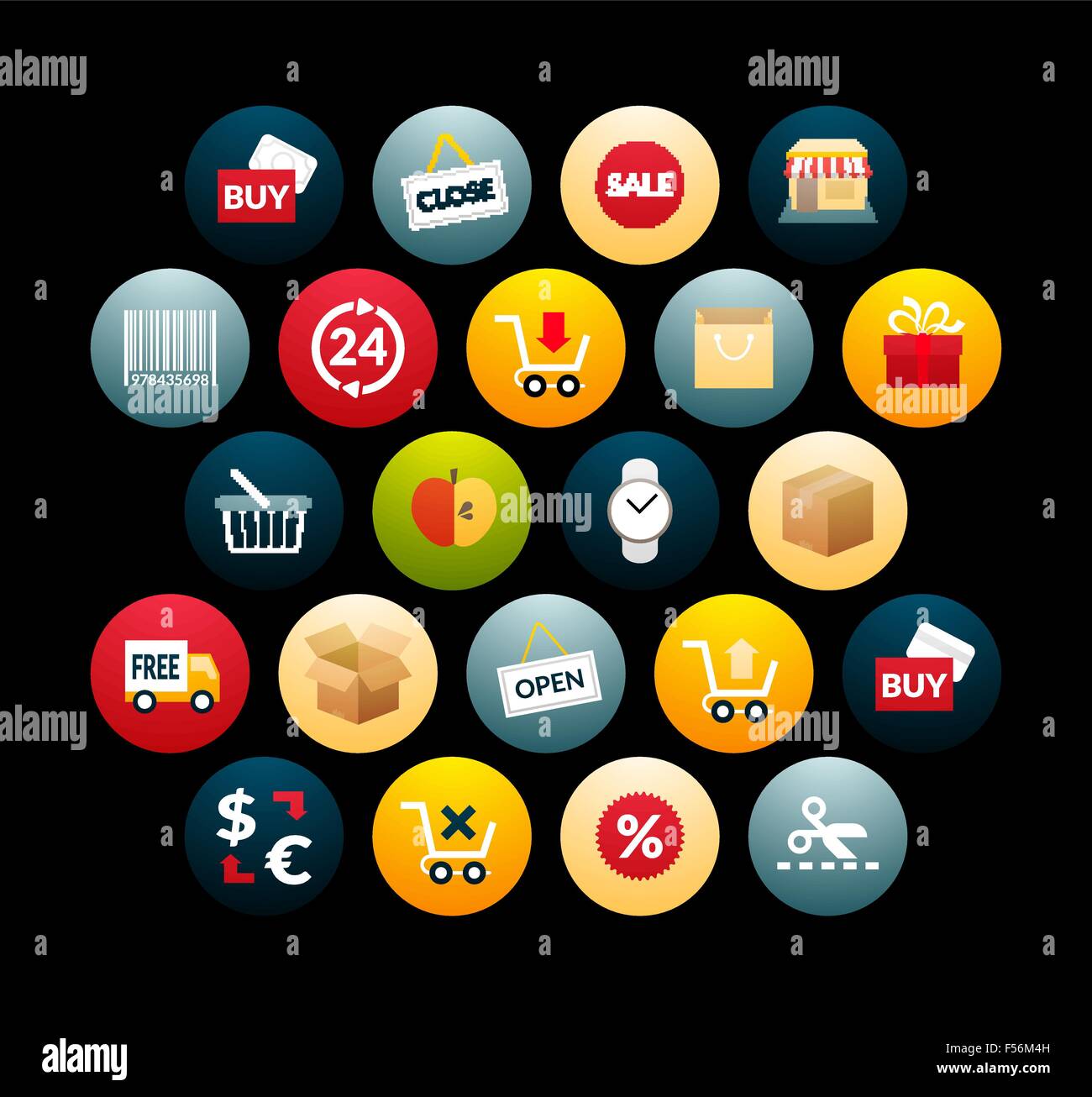 Flat icons set 20 Stock Vector Image & Art - Alamy