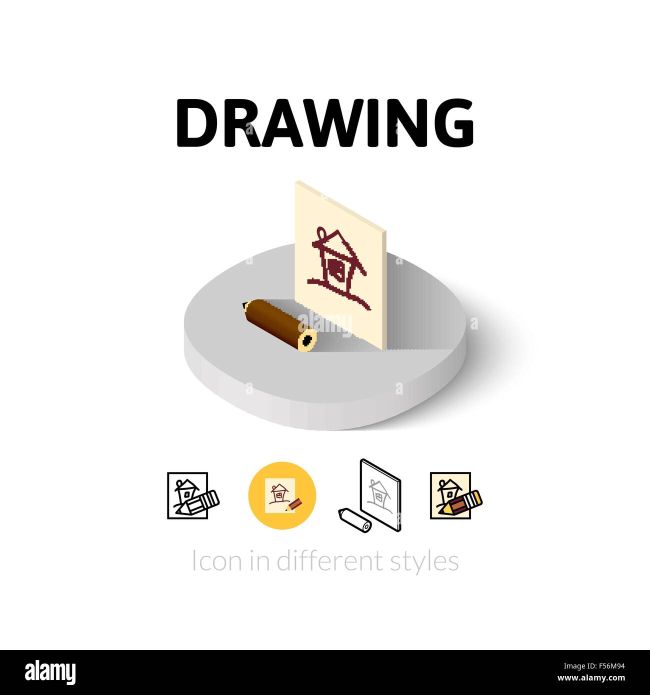 Drawing icon in different style Stock Vector Image & Art - Alamy