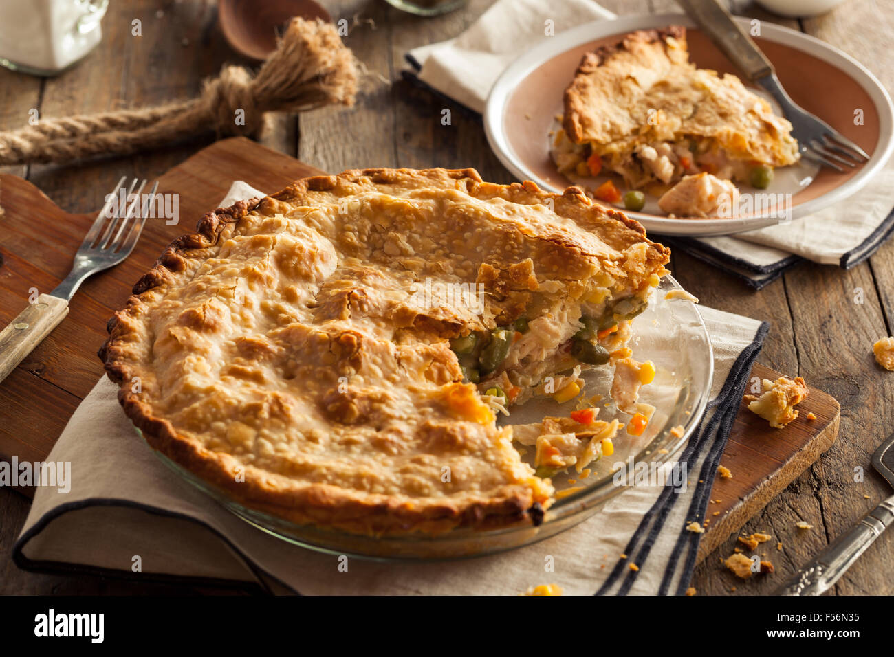 Chicken pie potato peas hi-res stock photography and images - Alamy