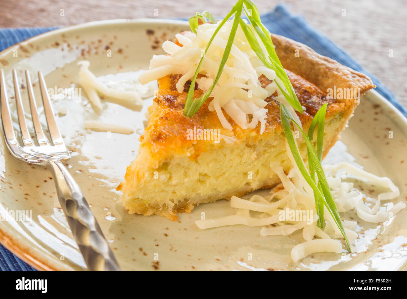 Hawaiian quiche with Portuguese sausage and kim chee Stock Photo Alamy
