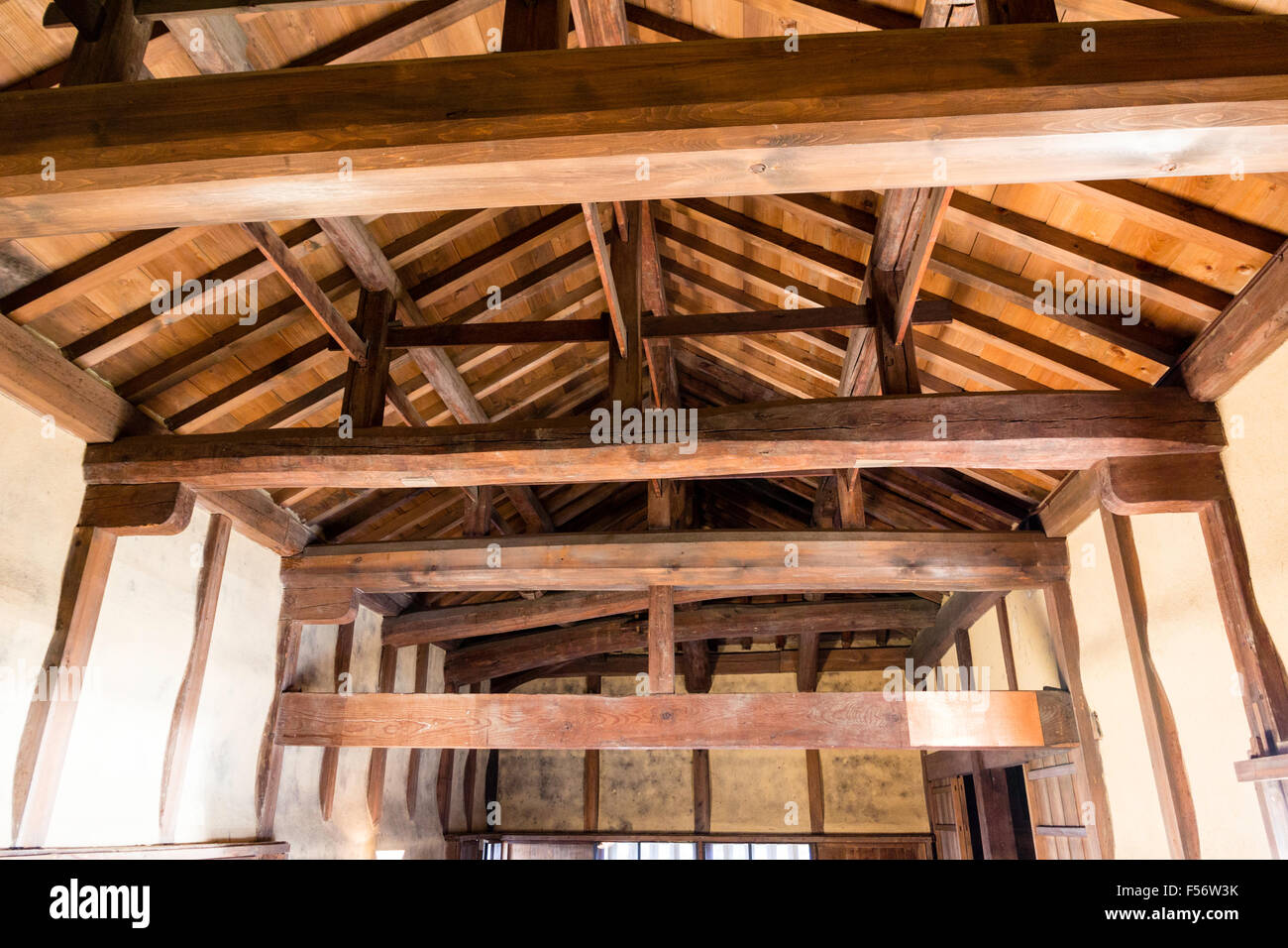 Japan Hikone Castle Tamon Yagura Tower Interior Showing Roof