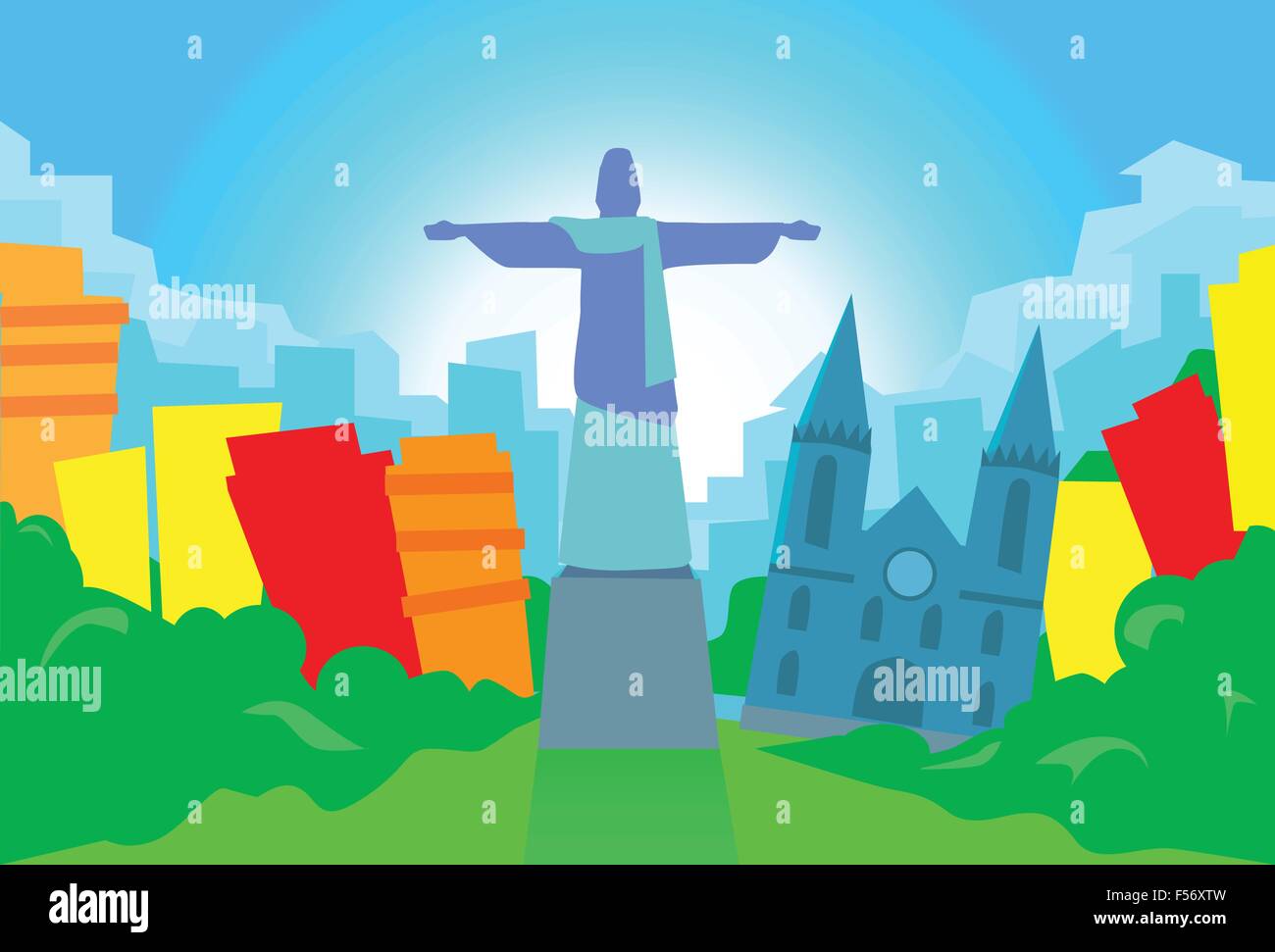 Rio De Janeiro Abstract Skyline City Skyscraper Silhouette Stock Vector