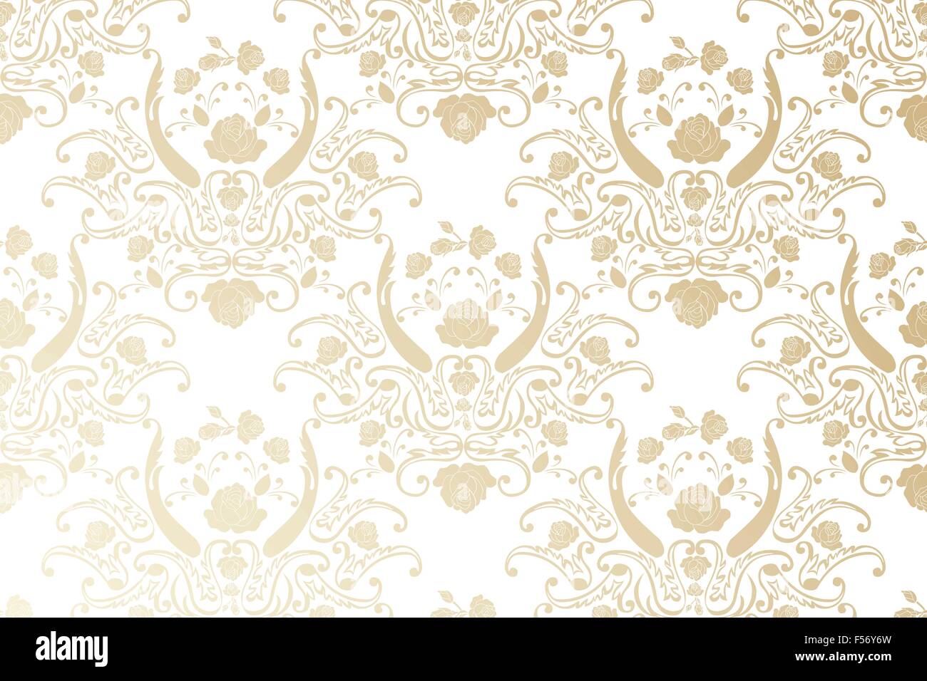 Damask seamless golden floral pattern - Vintage vector eps10 ...