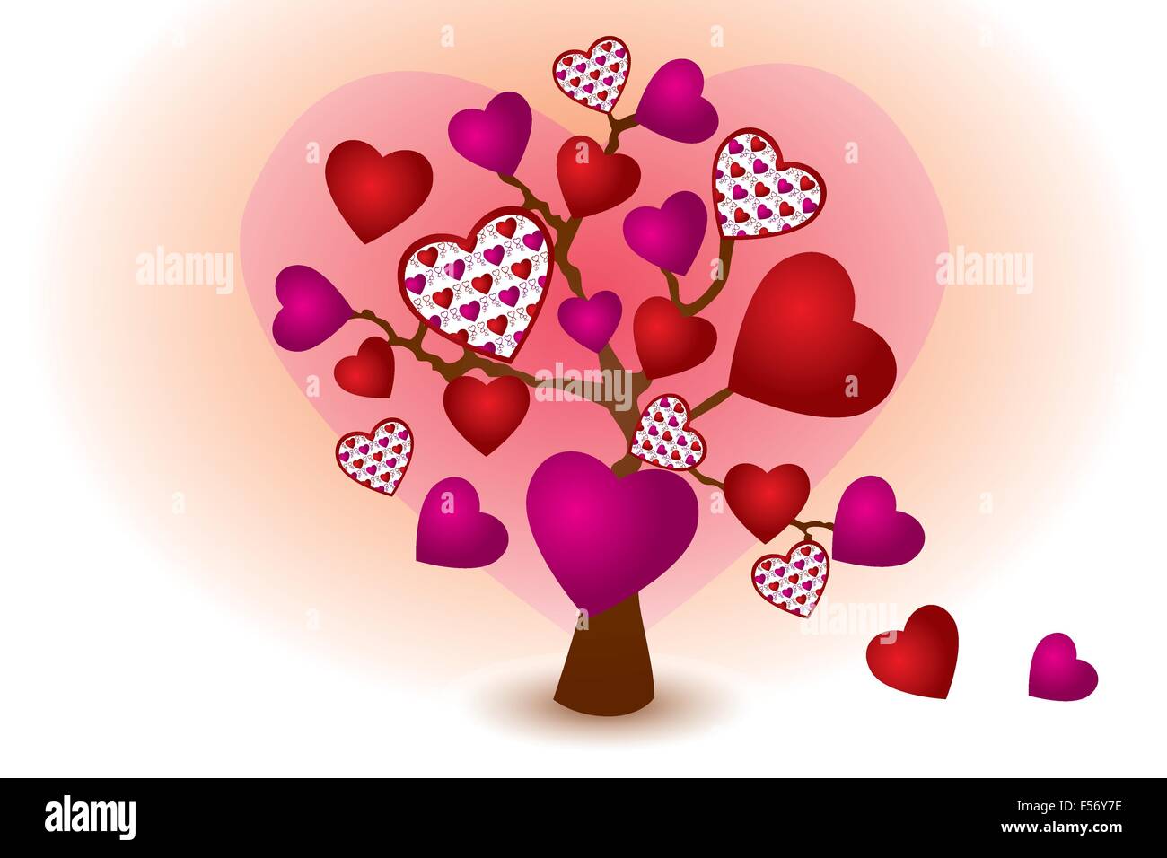 Tree of love - beautiful illustration for Valentines day with tree ...