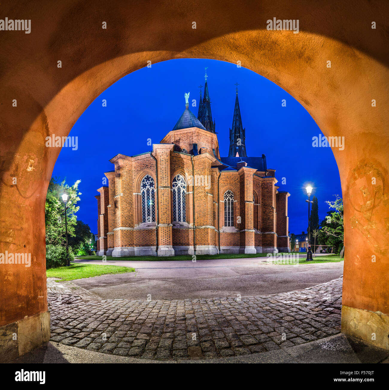 Uppsala cathedral (Sweden) Stock Photo