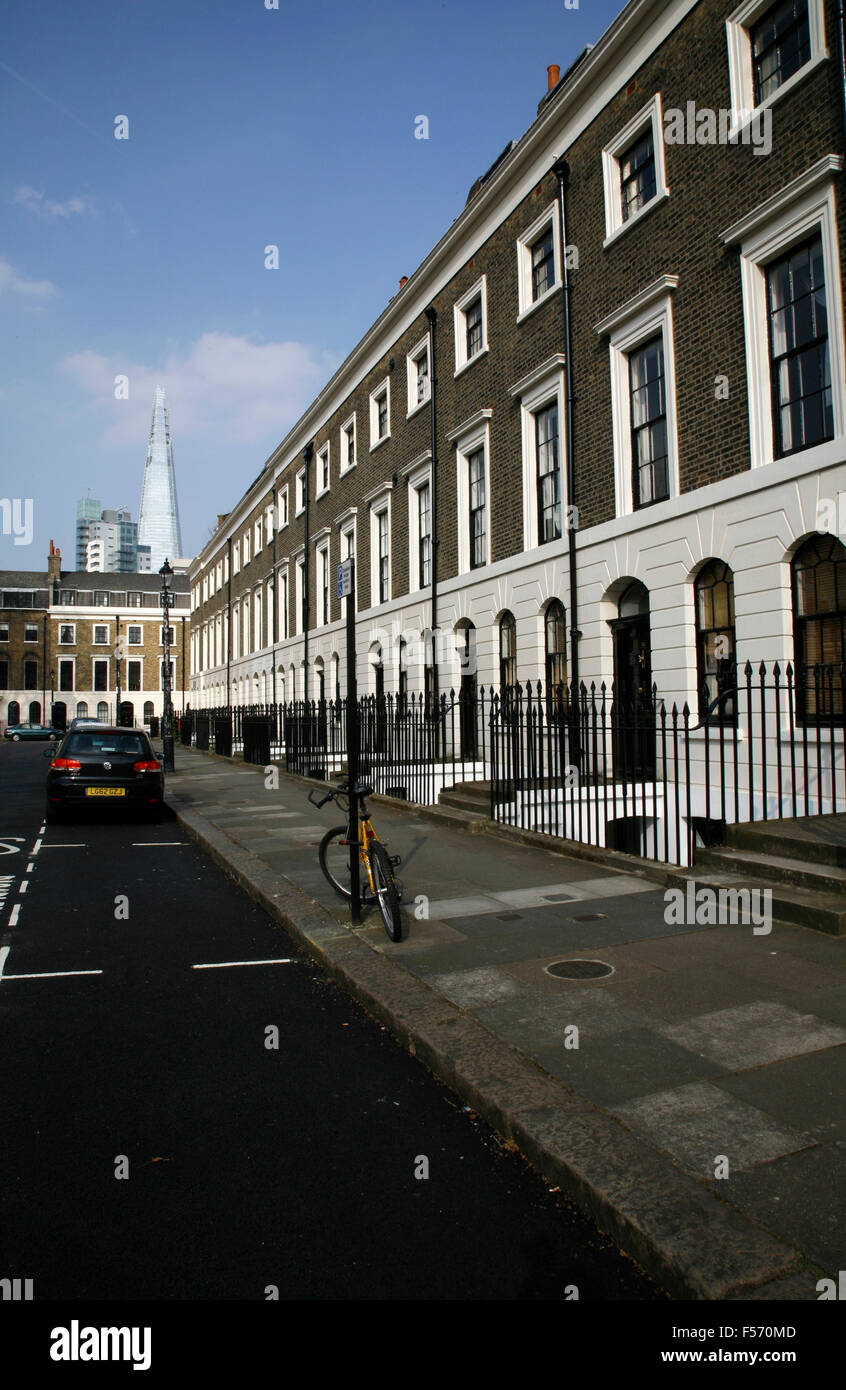 View of the  Shard from Trinity Church Square, The Borough, London, UK Stock Photo